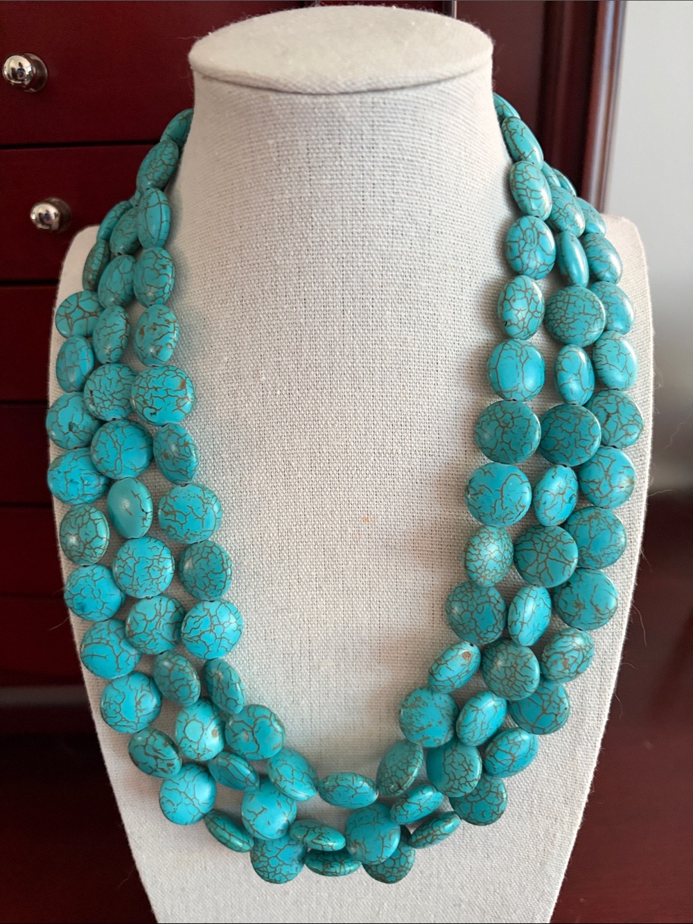 Dyed Howlite Multi-Strand Statement Necklace